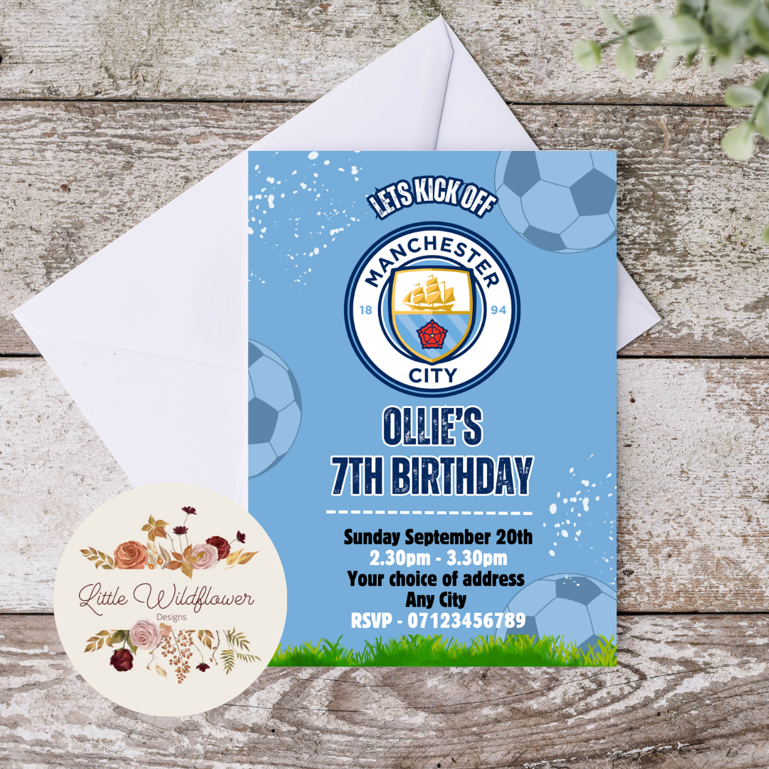 Man City Invitations Personalised