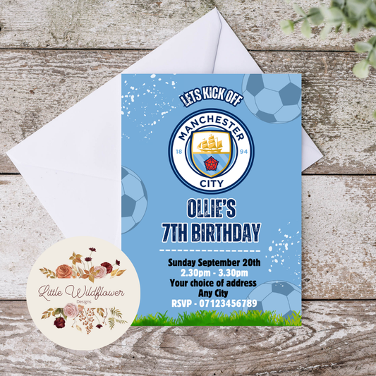 Man City Invitations Personalised