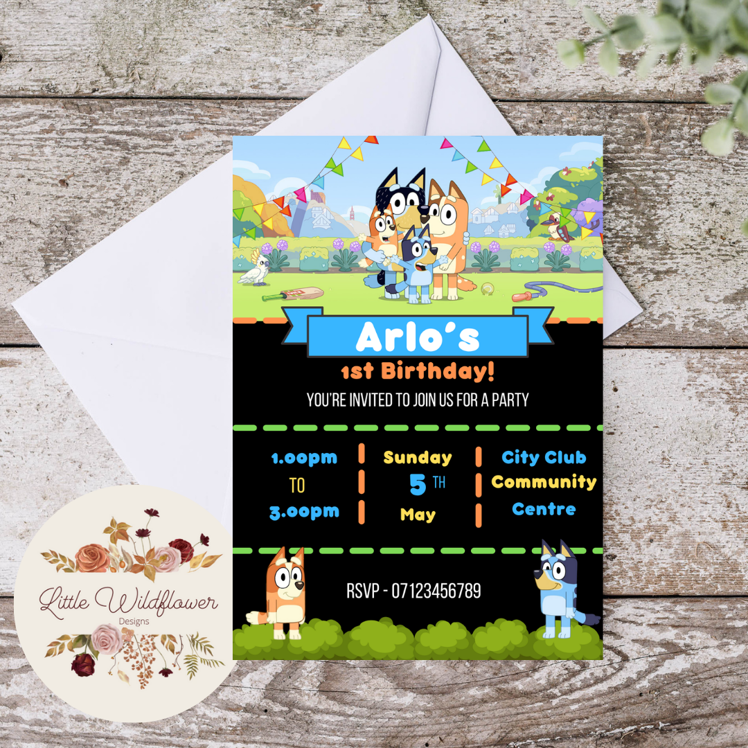 Bluey Personalised Invitation