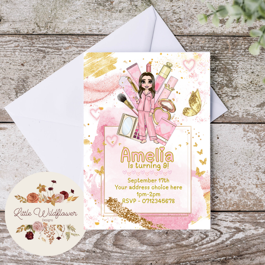 P Lou Make up Doll Personalised Invitation